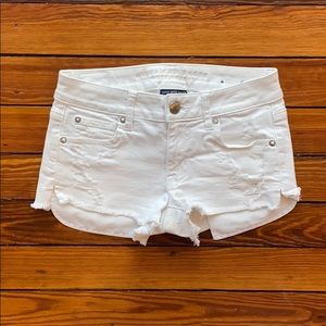 American eagle white jean shorts
